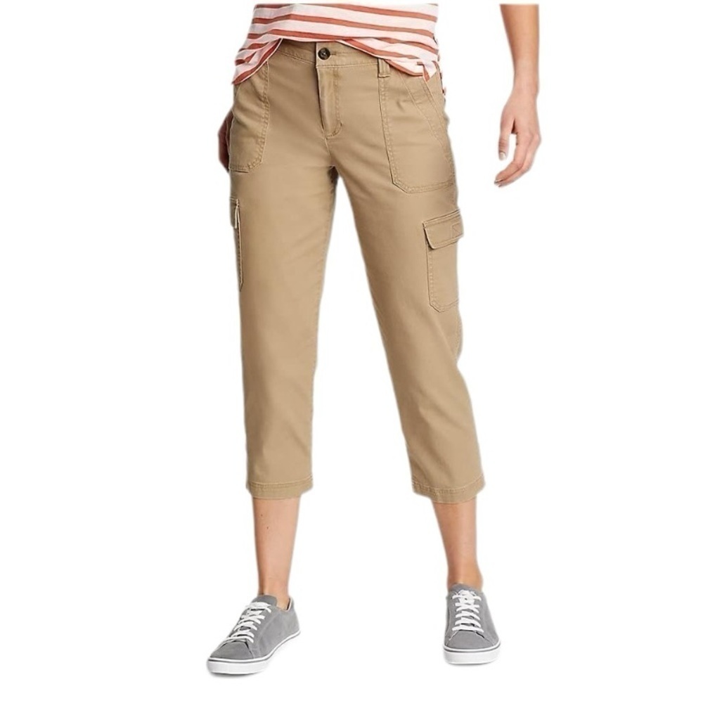 Eddie Bauer Women's Centerline Utility Crop Cargo Pants. Tan Size 2 #1168